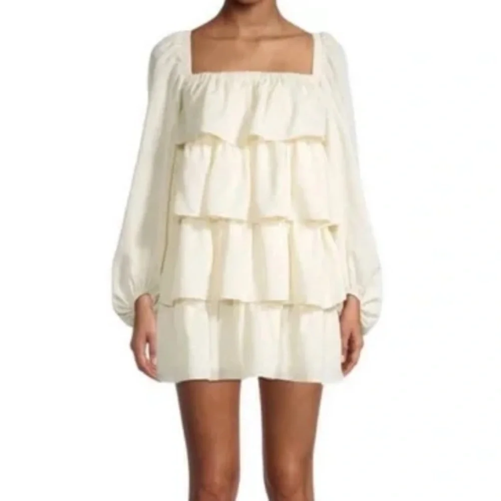 WeWoreWhat Dress Womens XS Tiered Crinkle Chiffon Ruffle Feminine Cottagecore - Picture 8 of 11